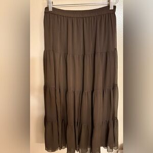 Linea chocolate brown ruffle skirt small